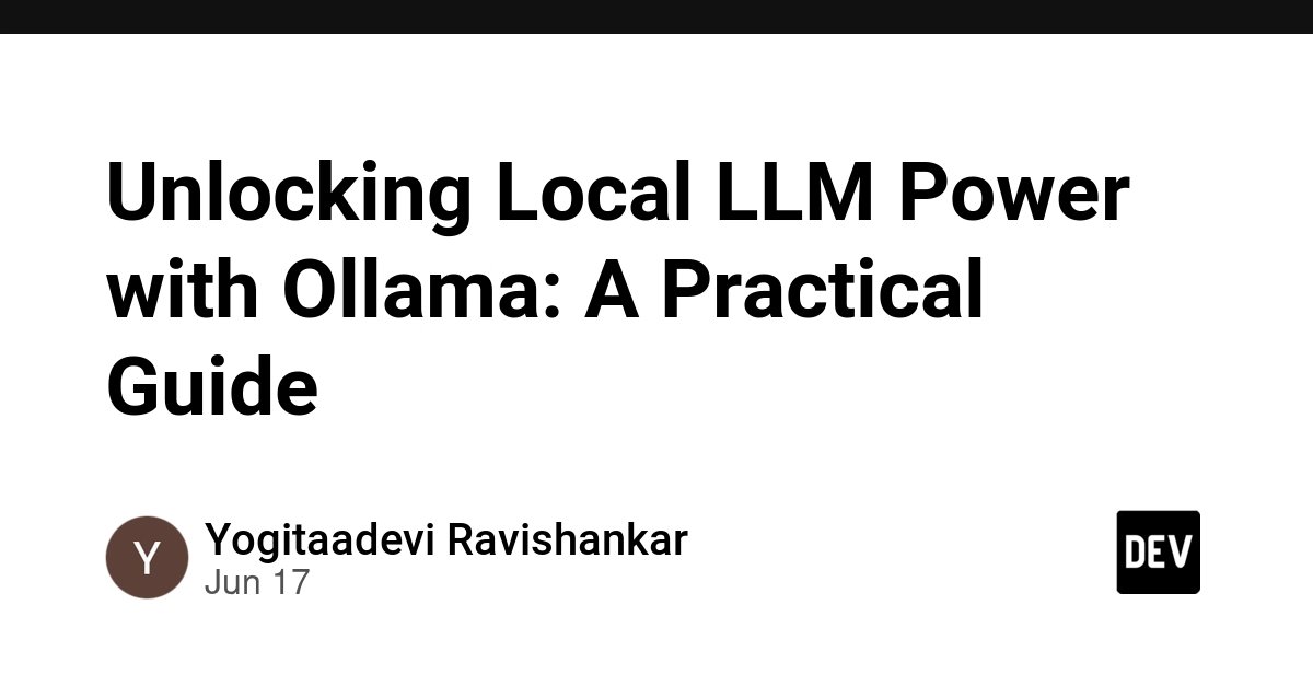 Ollama 入门指南：本地运行大模型，超简单！