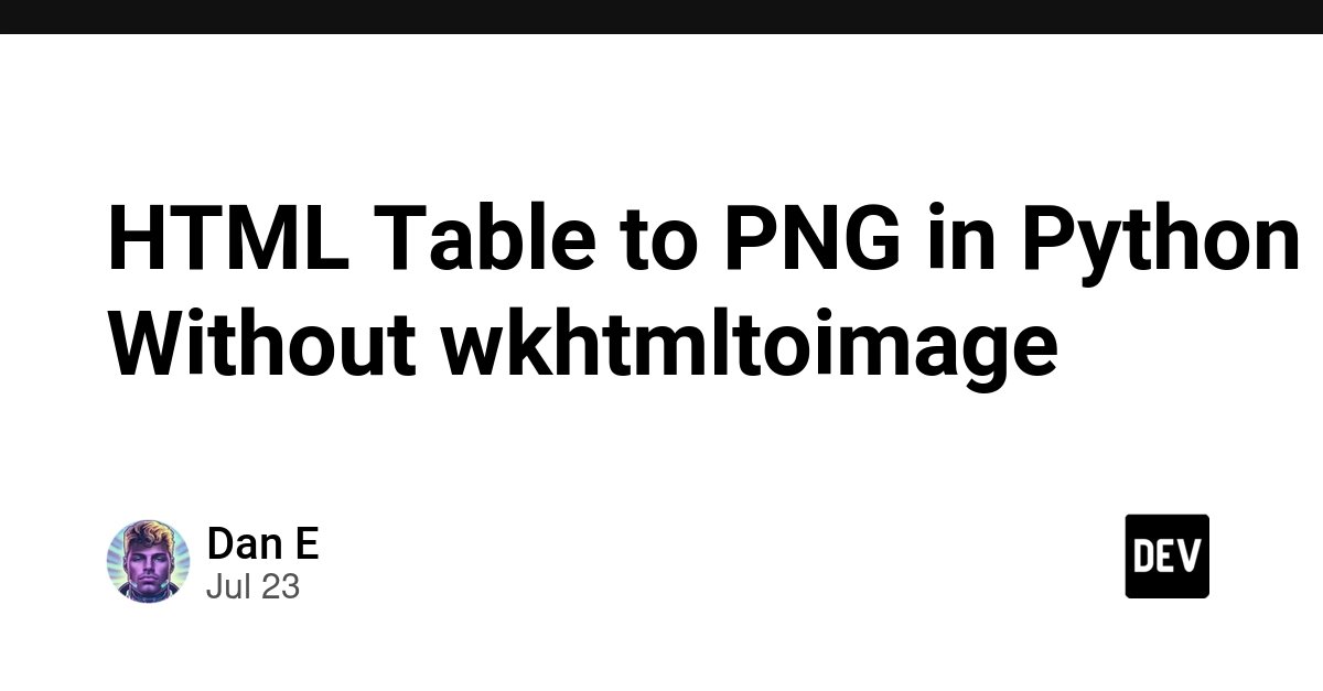 Python 新手教程：用 API 把 HTML 表格变成 PNG