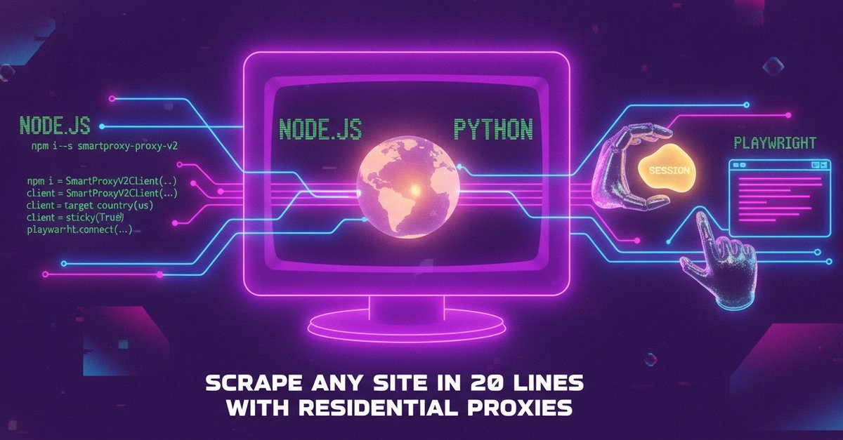 5 分钟入门：用住宅代理爬取网站（Node.js & Python）