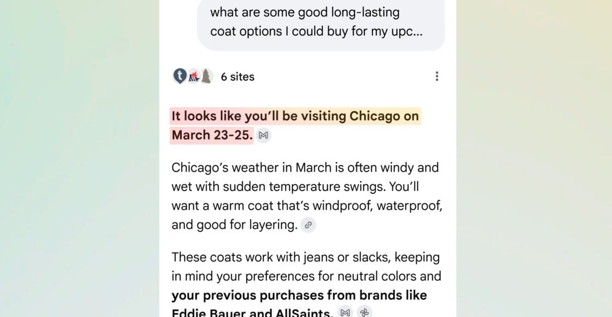 谷歌AI模式新升级：读懂你的邮箱和相册，搜索更懂你