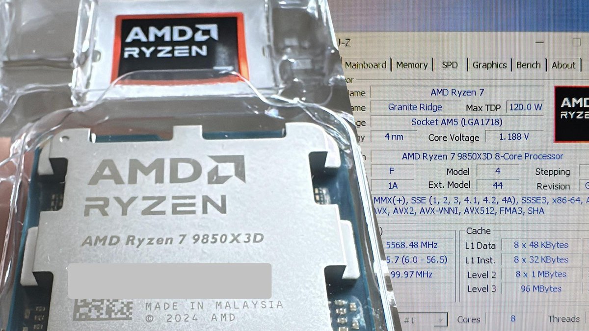 AMD 9850X3D 提前偷跑：性能竟与上代持平？