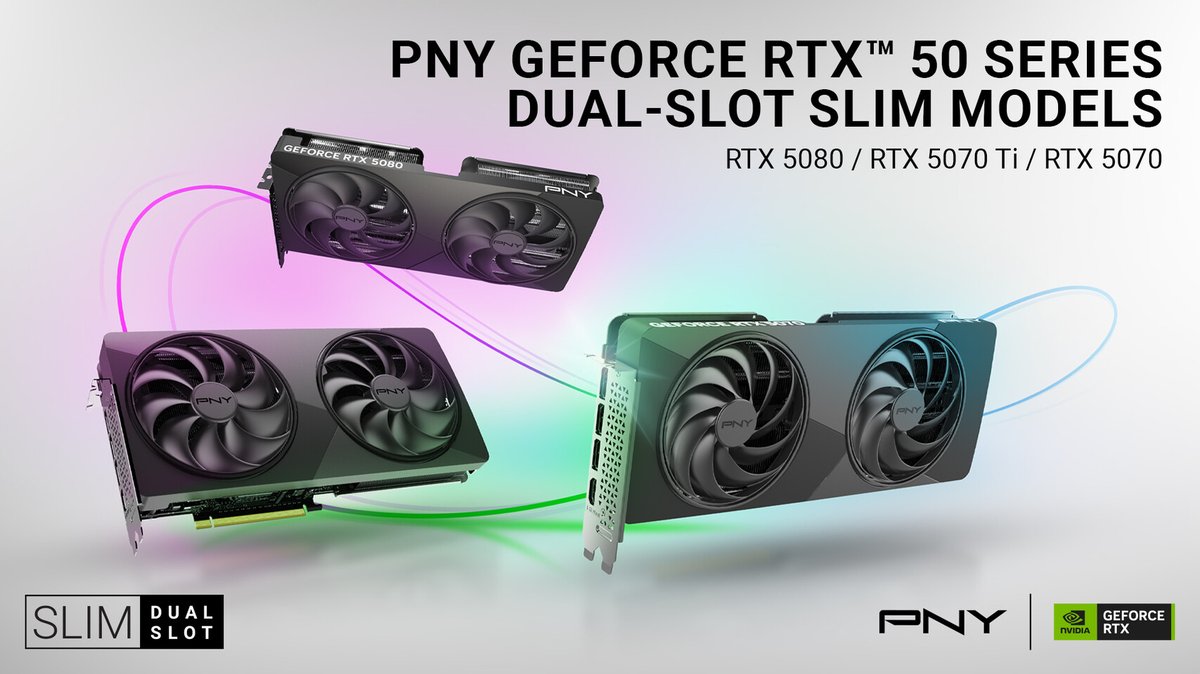 PNY双槽薄卡登场：RTX 50系列瘦身不减性能